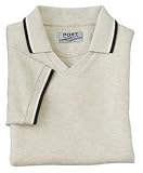 Port Authority Signature - Ladies Cool Mesh Sport Shirt with Tipping Stripe Trim Stone Heather/ Ivory/Black-XS