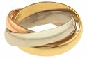 10K White/Yellow/Pink Gold Extra Wide Tri-Color Rolling Ring (4.5mm each band)