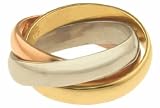 10K White/Yellow/Pink Gold Extra Wide Tri-Color Rolling Ring (4.5mm each band)
