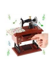 Vintage Mini Sewing Machine Style Plastic Music Box Table Desk Decoration Toy Gift for Kid Children