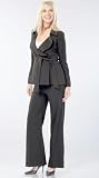 The Olian Career Crepe Suit, X-Small, Black
