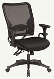Deluxe Air Grid Back And Air Grid Seat Managers Chair With Adjustable Padded Arms and Gunmetal Finish Base By Office Star
