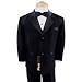 Gino Giovanni Usher Tuxedo Boy Black From Baby to Teen (Medium (6-12 months))