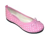 Girls Pink Polka Dot Bow Flats Shoes