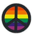 Gay Lesbian Rainbow Pride Peace Sign Decal Sticker