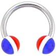 Red White Blue Striped Horse Shoe Circular Barbell