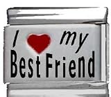 Clearly Charming I Heart My Best Friend Red Heart Laser Italian Charm