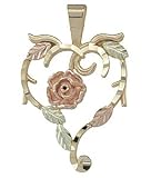 Black Hill Gold Dakota Rose Heart-shaped Pendant