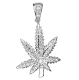 Hip Hop Cubic Zirconia Copper Charms - Marijuana Leaf