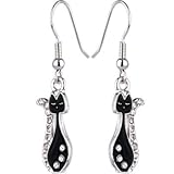 Crystalline Gem PERFECT KITTY CAT Dangle Earrings