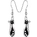 Jewelry : Crystalline Gem PERFECT KITTY CAT Dangle Earrings