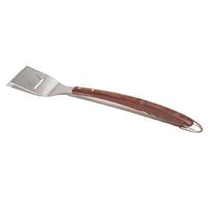 Outset QB10 Rosewood and Stainless Steel Spatula with Serrated Edge and steam vent by