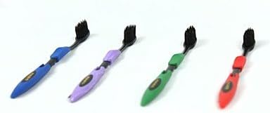 Bamboo Charcoal Family Combined Toothbrush Set - Black + Red (4 PCS)