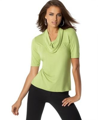Click here to buy Style&co. Cowl-Neck Jersey Top by Style&co..