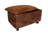 Rectangle Palomino Micro Suede vinyl storage ottoman
