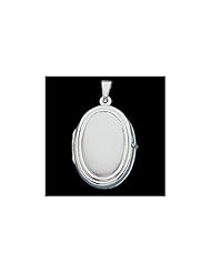 14k White Gold Oval Picture Locket Approx ( 3/4 in x 1 in) White Gold