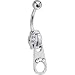 Jewelry : Crystalline JEWELED ZIPPER belly button ring