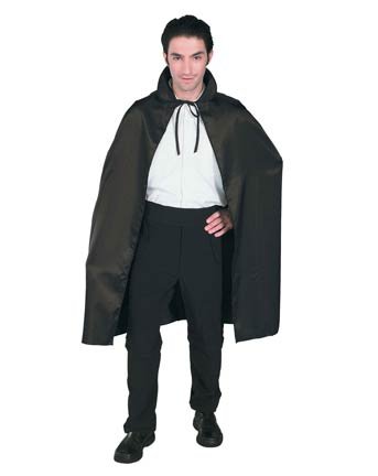 45" Black Satin Cape Adult Classic Costume Accessory
