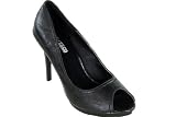 Sexy Peep Toe High Heels Pumps mit Plateau Absatz! D09-1 black Gr. 37