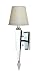 Candice Olson Margo Candle Base Sconce, Chrome with Crystal Ornament and Cream Poly/Silk Shade