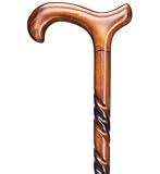 Men Derby Cane Scorched Cherry Hardwood -Affordable Gift for your Loved One! Item #DHAR-07630
