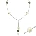 Sterling Silver .925 Iridescent Genuine White Round Square Green Freshwater Cultured Coin Pearl Dangle Graduated Twist D-cut Chain Lariat Necklace 16-19