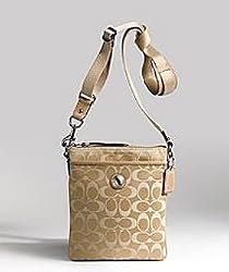 Coach Signature Leash Swingpack Messenger Crossbody Bag 42422 Light Khaki