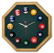 13in Octagon Billiard Clock Oak & Spruce Mali Felt