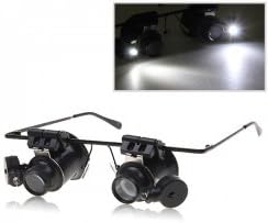 Jeweler Eye Magnifier Unique - Glasses Eye Loupe 20x Watch Binocular Magnifier with LED Light - High Quality, Durable, Limited Collection