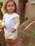 Infant Scoop Neck Raglan L/S Top, White/HoneyDew 24M
