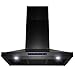 AKDY 30" Wall Mount Black Brushed Stainless Steel Touch Panel Kitchen Range Hood Cooking Fan