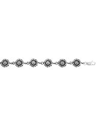Sterling Silver Sunflower Charm Bracelet , 3/8 inch (10 mm).