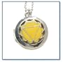 Chakra Aroma Locket, Solar Plexus - Silver w Yellow