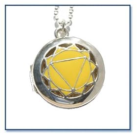 Chakra Aroma Locket, Solar Plexus - Silver w Yellow