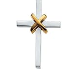 14K Two-Tone Gold Cross Pendant