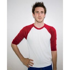 Buy American Apparel Mens 3 4-Sleeve Raglan T-Shirt by Alpha Shirt Company
