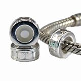 ONE GENUINE SOLID STERLING SILVER 925 CIRCLE PATTERN STOPPER BEAD - TO FIT PANDORA, BIAGI, TROLLBEADS, CHAMILIA AND ALL SIMILAR 3MM BRACELETS