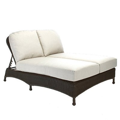 Classic Wicker Double Outdoor Chaise Lounge Chair With Cushions