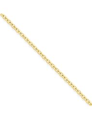 2mm, 14 Karat Yellow Gold, Round Open Link Cable Chain - 24 inch