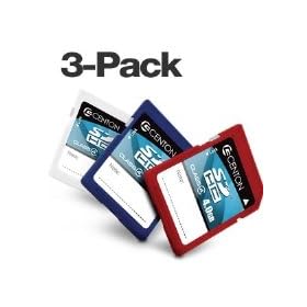 Centon Class 4 (4 MB/S) SDHC 3 x 4 GB Flash Card 4GBSD3PK-04 (MultiColor: Red, White and Blue)