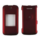 For U.S. Cellular LG Wine 2 UN430 Accessory - Rubber Red Protective Hard Case Cover