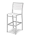 POLYWOOD A102FASWH Euro Bar Side Chair, Textured Silver/White