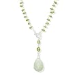 17" Liquid Silver Peridot Necklace/Jade Briolette Necklace