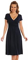 Knee Length Summer Elastane/Jersey/Viscose Short Sleeves Skater Dress 