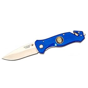 Couteau police Defender + clip ceinture + brise glace. Pliant de poche