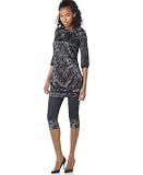 G Unit - G Unit Plus Size Printed Boat-Neck Tunic & Cropped Printed-Cuff Jean