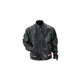 Diamond Plate Rock Design Genuine Buffalo Leather Motorcycle Jacket 2x Nylon Lining by Diamond Plate