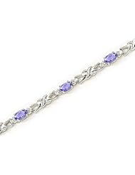 14kt Yellow Gold Oval Tanzanite and Diamond Bracelet
