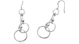 Pin Ball and Ring Dangling Earrings Sterling Silver