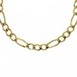 Traditional Mens Figaro Necklace- Yellow Gold Finely Polished - Lobster